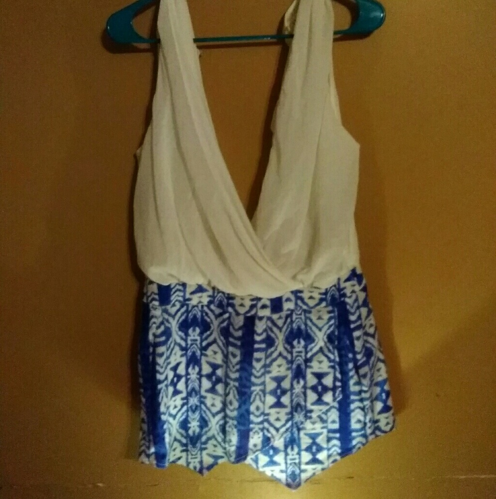 White and blue romper!